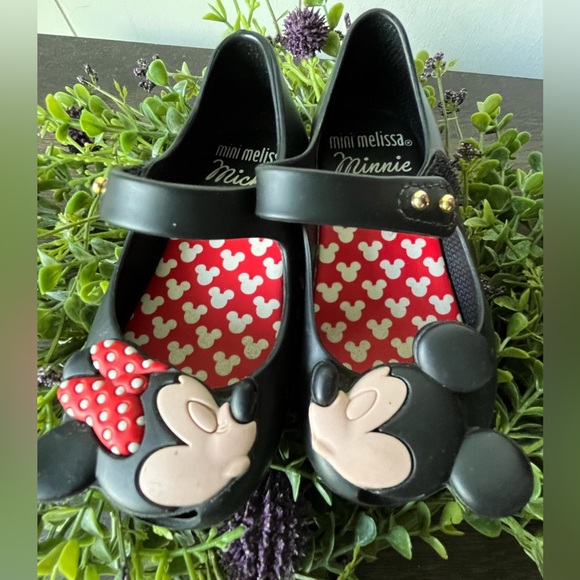 Mini Melissa Other - Mini Melissa Kissing Mickey Minnie Disney Mary Janes Shoes Sandals Black size 6